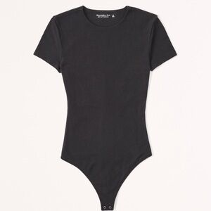 Abercrombie & Fitch Short-Sleeve Cotton-Blend Seamless Fabric Crew Bodysuit XL